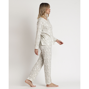 ADMAS CLASSIC Camisón Estampado Sólido para Mujer Transpirable Cintura Elástica Pijama con Mangas Largas Tapeta Aqua Homewear - Product Image 2