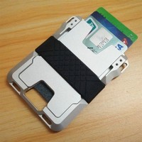 Portefeuille tactique pour permis de conduire et carte d'identité, capacité de 12 cartes, portefeuille en métal avec blocage RFID pour hommes, OEM