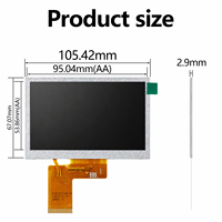 BOE Maßgefertigtes 4,3 Zoll TFT IPS LCD LCM Display-Panel 800x480 Auflösung RGB 40PIN LVDS I2C LED-Hintergrundbeleuchtung Helligkeit 500 Monitor
