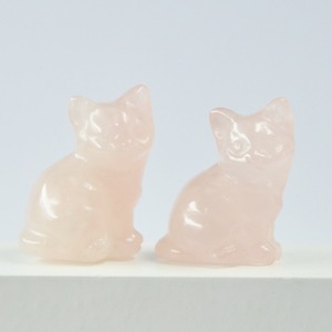 Đá quý tự nhiên chạm khắc hình mèo bằng thạch anh hồng, thạch anh tím, kích thước 1,5 inch và 2 inch - Product Image 5