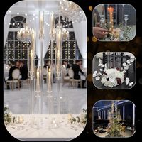 Centres de table de mariage modernes et luxueux, best-sellers, 5+1 bras, en acrylique transparent, candélabre haut de gamme, décorations de haute qualité pour table ou sol
