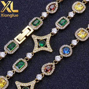 Nouvel Arrivage Bracelets à Maillons Géométriques en Acier Inoxydable Plaqué Or 18K Coloré, Sertissage Griffe, Style Hip Hop, Unisexe, 0.3m - Product Image 6