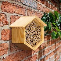 Hexagone Bee House Pin naturel Fait à la main en bois Mason Bee Box Bee hôtel insert hôtel pour le jardin