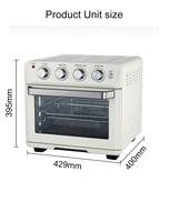 Four à air chaud électrique OEM personnalisé en acier inoxydable pour la maison, four à convection, four grille-pain, capacité 24L, facile à nettoyer, compatible lave-vaisselle