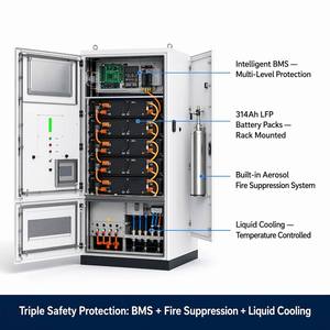Gabinete de Almacenamiento de Energía Exterior Todo en Uno de 261 kWh y 125 kW con Batería LiFePO4 de 314 Ah para Microredes y Energía Comercial - Product Image 3