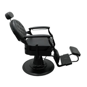 Chaise de salon de coiffure en métal avec revêtement en cuir véritable, siège de style réglable pour salon de beauté et studio de coiffure - Product Image 2