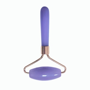 Colorful Purple Resin Face <b>Massage</b> <b>Tool</b> Durable Single Roller with Rose Gold Frame for Spa and Beauty Gift - Product Image 3