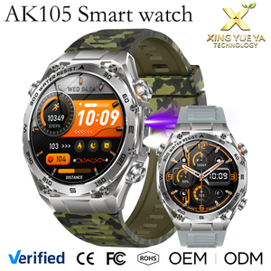 นาฬิกาอัจฉริยะ AK105 หน้าจอ HD ขนาด 1.53 นิ้ว แบตเตอรี่ขนาดใหญ่ 1000mAh รองรับการโทรผ่านบลูทูธ กันน้ำระดับ IP68 พร้อมไฟฉาย LED และแสง UV นาฬิกาสปอร์ตสำหรับผู้ชาย - Product Image 1