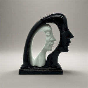 تمثال سيارة أبيض سيراميك مع ديكورات زهور منحوتات قطط زينات حيوانات لديكور المنزل - Product Image 4