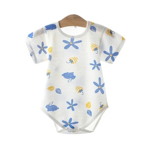 Mameluco de Verano para Bebé, Tipo Fino, para Niños y Niñas, de Algodón Puro, con Estampado de Cerezas, Manga Corta, para Recién Nacidos - Product Image 5