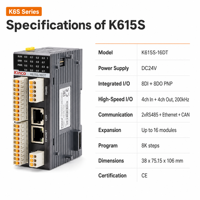 Contrôleur programmable PLC modulaire compact série Kinco K6S, module d'extension E/S RS485 Ethernet CANopen