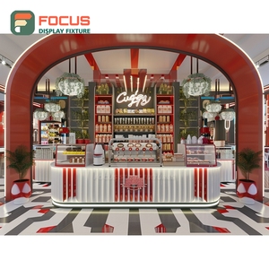 Mostrador de Servicio para Cafetería, Acabado en Madera Laminada, Área de Exhibición de Botellas de Sirope, Mostrador de Servicio para Barista - Product Image 2