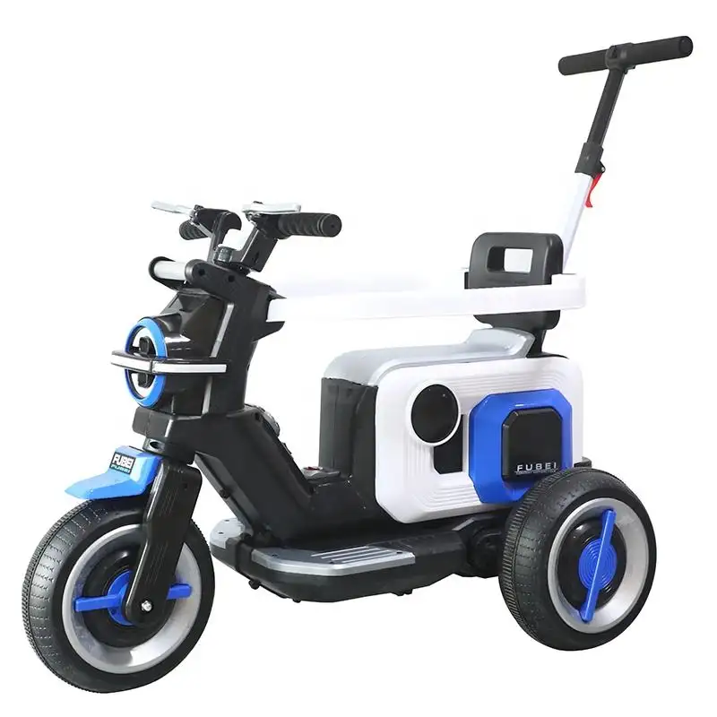 Carro elétrico recarregável para crianças, brinquedo de plástico com controle remoto, triciclo elétrico e motocicleta, alimentado por bateria