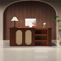 Nouveau comptoir de réception laqué style osier, finition brillante, pour bureau, magasin, entreprise, accueil et consultation