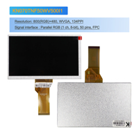 Layar LCD TFT IPS 7 Inci untuk Raspberry Pi dengan Layar Sentuh Kapasitif Resolusi 1024x600 Antarmuka RGB