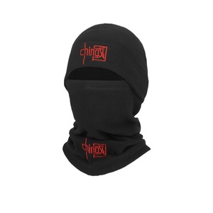 Chinex Fleece Balaclava Mask Black Red Embroidery Warm Windproof For Men Outdoor Sports Winter Mountaineering Cycling - Product Image 1