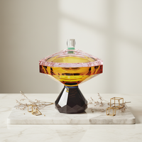 Bonbonnière en verre ambré sans plomb Crystal Hamptons, bol décoratif pour servir des fruits et des bonbons, luxe pour la maison, les mariages et les fêtes