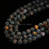 Perles de pierre naturelle de haute qualité de 4 à 12 mm, perles rondes en pierre naturelle Yooperlite pour la fabrication de colliers et de bracelets