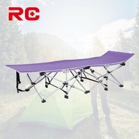 Cama de Campaña Plegable Ajustable, Silla Reclinable Portátil para Exteriores con Respaldo Multiángulo, Soporte de 10 Patas y Bolsa de Transporte Incluida
