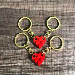 Ensemble de porte-clés en forme de cœur pour couple, personnalisable avec votre propre marque, pour un cadeau d'anniversaire ou de la Saint-Valentin, rouge - Product Image 1