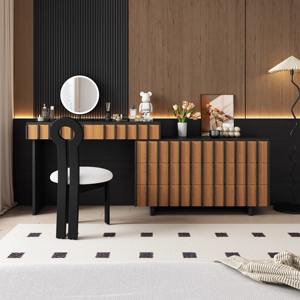 <span class=keywords><strong>Tocador</strong></span> Moderno para Dormitorio de Apartamento Pequeño, Mesa de <span class=keywords><strong>Maquillaje</strong></span> de Madera Maciza con Espejo Iluminado y Gabinete de Almacenamiento de Gran Capacidad - Product Image 3