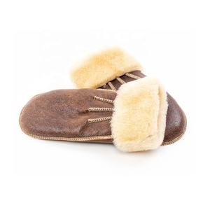 Gants en cuir de mouton de couleur grise doublure en fourrure laine mode broderie personnalisée-conception en gros pour la conduite fête pour le cyclisme - Product Image 3