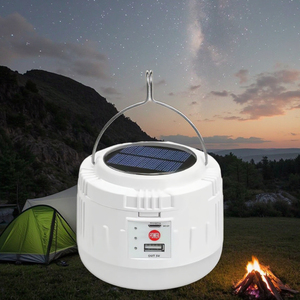 DC USB recargable Solar LED Camping Luz Portátil emergencia multifuncional IP65 clasificación señal de salida lámpara hecha de plástico duradero - Product Image 1