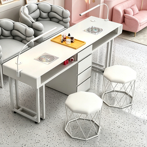 Mesa de Manicura Moderna de Alta Gama, Individual/Doble, de Madera, Equipo de Salón de Uñas, Duradero, Ecológico, para Centro Comercial - Product Image 6