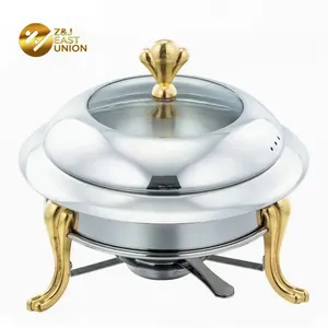 Verkauf Hotel bedarf Restaurant ausstattung Golden Crown Chafing Dish mit Brenner deckel