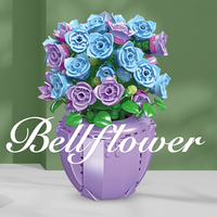 92360 Bluebells assemblage blocs de construction enfants fleur briques modèle éducatif en gros ensemble de jouets en plastique