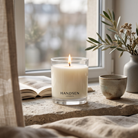 Bocaux à bougies en verre transparent 10oz à fond épais, impression d'étiquettes personnalisées et cartons cadeaux sur demande pour les lancements de nouvelles marques lifestyle