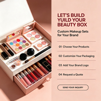 Coffret Cadeau Maquillage Personnalisé 5 Pièces – Boîte Mystère Beauté – Cosmétiques Marque Privée : Rouge à Lèvres, Fard à Paupières, Gel Sourcils, Gloss Lèvres, Crayon à Lèvres