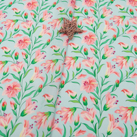 Tissus imprimés hibiscus 100% coton, motifs personnalisés, tissu popeline imprimé fleurs tropicales rouges pour robes et chemises pour femmes