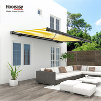 Auvents de luxe rétractables motorisés Hooeasy pour villas extérieures, en aluminium, avec télécommande, pour balcon et terrasse, à cassette intégrale