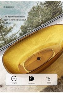 Baignoire ovale en acrylique transparente moderne avec résine de cristal indépendante pour spa domestique ou conception de villas - Product Image 4