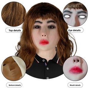 <span class=keywords><strong>Maschera</strong></span> in Latex di Halloween, 6 Colori Stampati, Realistica con Capelli Lunghi, <span class=keywords><strong>Costume</strong></span> da <span class=keywords><strong>Donna</strong></span> per Feste e Livestream - Product Image 4