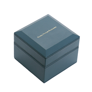 Haut de gamme bleu gros LOGO personnalisé <span class=keywords><strong>montre</strong></span> en cuir PU emballage cadeau noyau en plastique stockage hommes boîte étui - Product Image 3