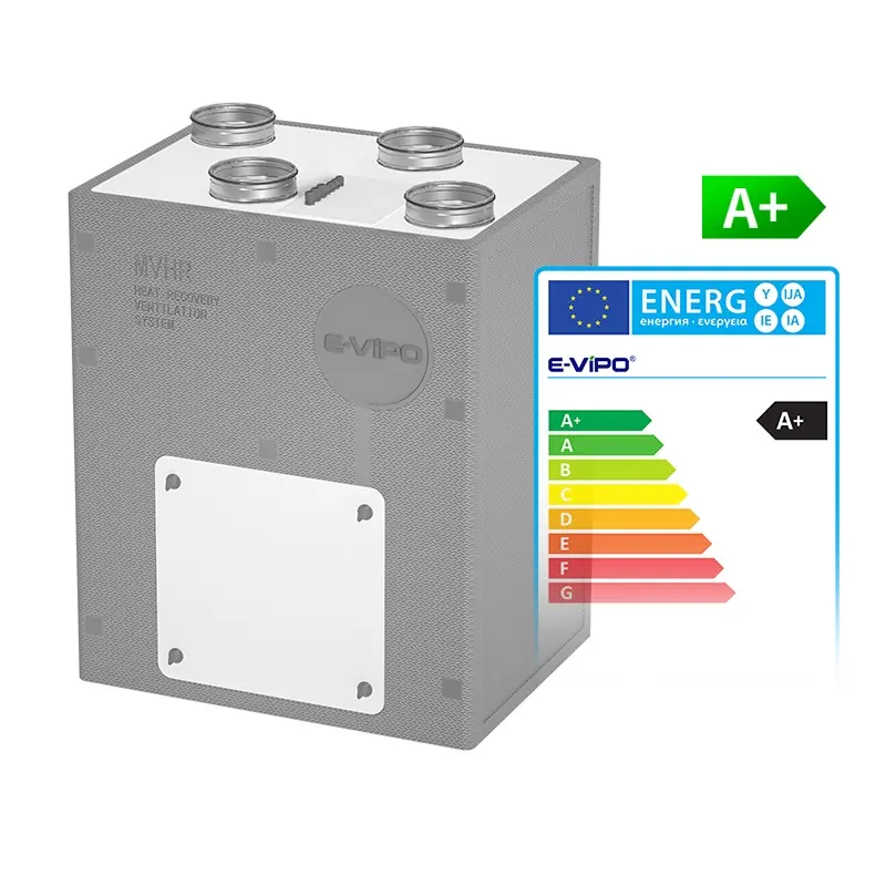 Recuperator hệ thống HRV thu hồi nhiệt thông gió không khí Bypass Auto EC tiết kiệm năng lượng cơ khí hệ thống thông gió