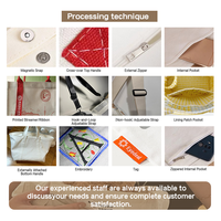 Sac fourre-tout en toile personnalisable avec codes couleur Pantone, multi-poches, fermeture éclair, impression sérigraphique, OEM pris en charge, MOQ 50