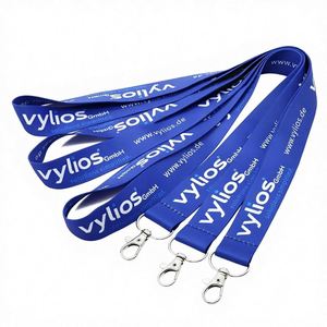 Wholesale Personalized Business Office Employee Neck Lanyard Keychain Custom Company Logo Printed Polyester ID Lanyard - Product Image 1