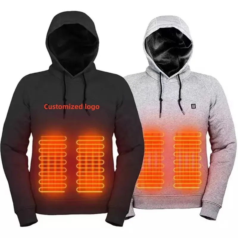 Dropshipping üretici özelleştirilmiş usb isıtmalı hoodie beş bölge isıtma hoodie uzun kollu milwaukee elektrikli isıtmalı hoodie