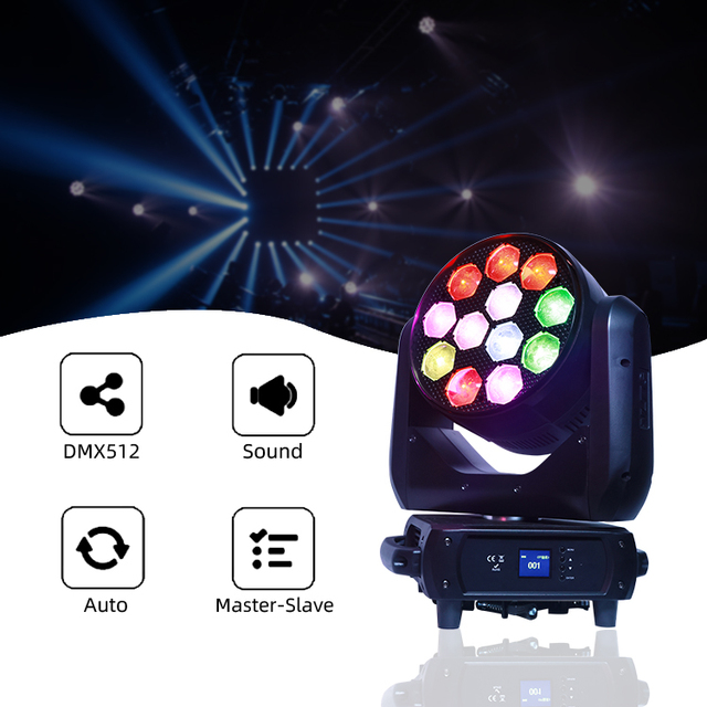 Professional Stage Lighting Dj Equipment 12*40W Bee Eyes Led Moving Head Light