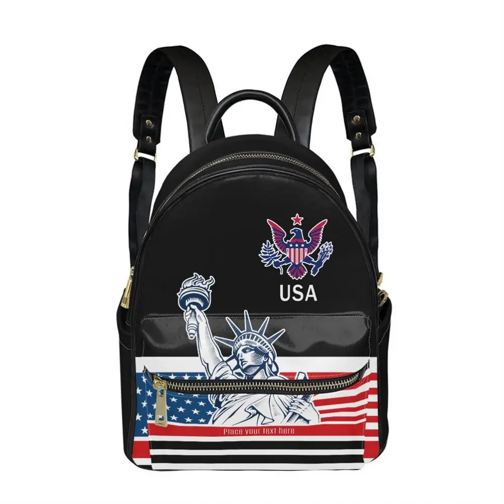 الأمريكية السياحية حقيبة ظهر عادية شارة من أمريكا تمثال الحرية USA العلم صور مخصص طباعة خفيفة الوزن حقيبة ظهر صغيرة