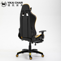 Fauteuil de jeu en cuir robuste de haute qualité avec logo brodé personnalisé, repose-pieds, pivotant à 360°, vérin à gaz à 3 positions, style exécutif pour