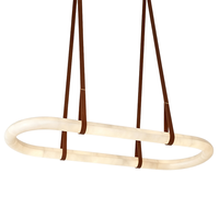 Lustre rectangulaire en marbre espagnol, luminaire suspendu moderne et simple en albâtre pour salle à manger, bar, îlot de cuisine