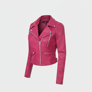 Veste de moto en peau de mouton tricotée respirante et écologique à fermeture éclair à manches longues pour femme, personnalisable, qualité supérieure, OEM - Product Image 1
