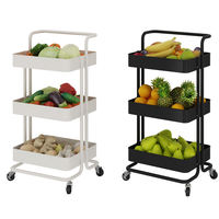 Offre Spéciale chariot de rangement utilitaire roulant en métal à 3 niveaux organisateur de cuisine multifonction support de rangement