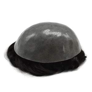 מחיר סיטונאי מוכן לספינה מוצרים עור דק עם שיער אדם של גברים טופיה החלפת שיער גברים תיקון שיער לגברים - Product Image 2