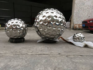 Tùy Chỉnh Lớn Nhựa Sợi Thủy Tinh Kim Loại 3D Thủ Công Mỹ Nghệ Ngoài Trời Trang Trí Công Viên Câu Lạc Bộ Golf Trang Trí Nội Thất Lớn Thép Không Gỉ Golf Bóng Điêu Khắc - Product Image 4