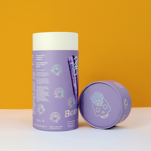 Boîte cylindrique en papier personnalisée de couleur violette pour l'emballage de cosmétiques et la présentation de cadeaux - Product Image 3